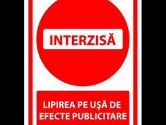 Semn pentru interzicerea lipirea pe usa de reclame si publicitate